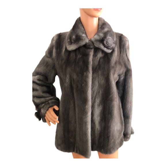 American Legend Jackets & Blazers - American Legend Genuine Blue Iris Mink Jacket Coat Small